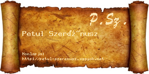 Petul Szerénusz névjegykártya